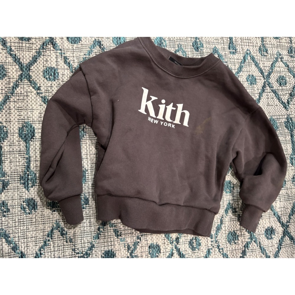 Kith Kids New York Logo Crewneck Sweatshirt Brown 3T Winter Classics 25